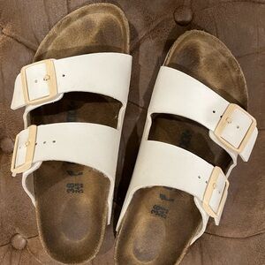 Birkenstock Cream Double Strap Sandals